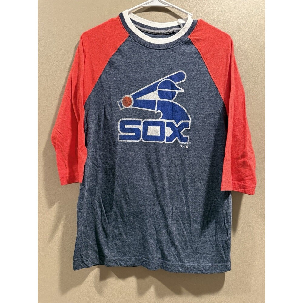 Chicago White Sox MLB Fanatics Men’s 3/4 Sleeve Navy Blue/Red Shirt  Size M